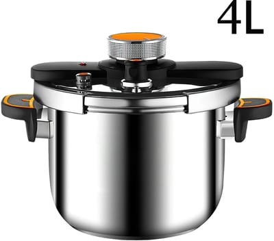 Linkforu - 4/6L Roestvrijstalen - Snelkookpan - Gasfornuis – Inductie Kookplaat - Explosieveilig – RVS – Multicooker - Zilverkleur
