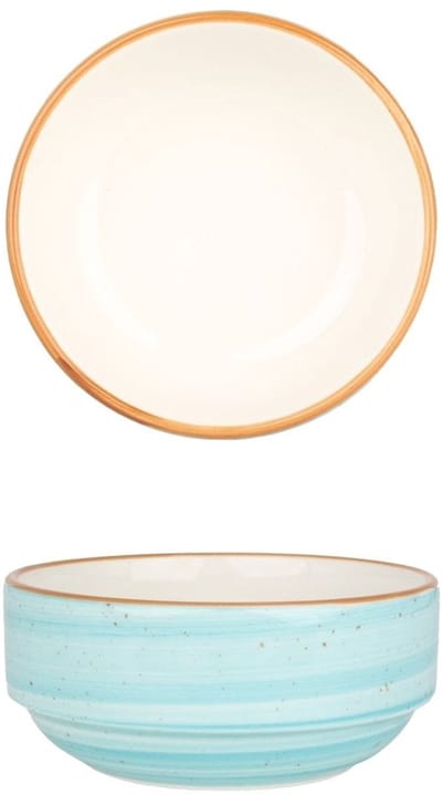 Bonna Serveerschaal - Aqua - Porselein - 12 cm (350cc) - set van 2