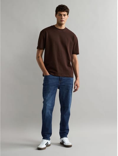 Next - Heren - Klassieke stretchjeans met normale, taps toelopende pasvorm - Blauw