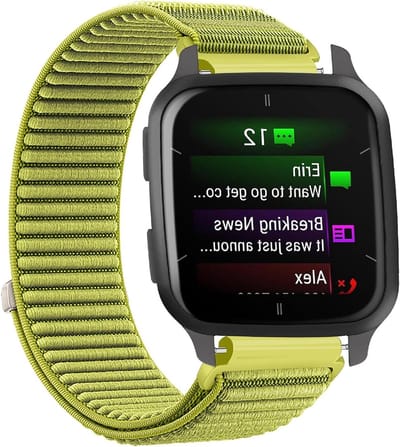 Sportlus Armband - Nylon Bandje - Smartwatch Gebruik - Ademend Nylon Materiaal - Verstelbaar - Groen