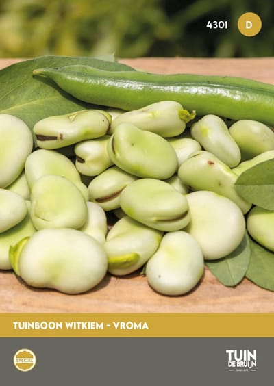 Tuinboon Witkiem Vroma Zaden – ±70 Gram – Vicia Faba – Zeer Vroege Tuinboon – Hoge Opbrengst – Winterhard – Voor Moestuin en Volle Grond
