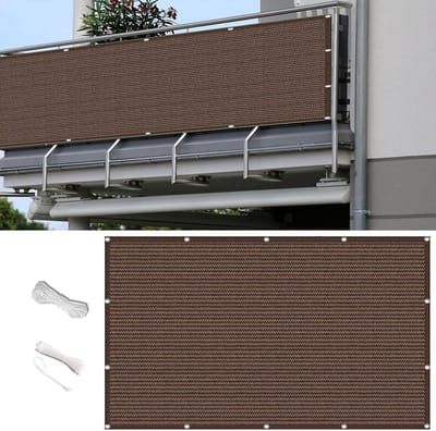 Privacyscherm Balkon - Inkijkbescherming Tuin - Privacy Creëren - Scheurvast Materiaal - 1.05 x 5.8 m - Bruin
