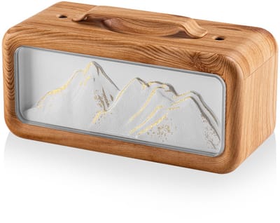 Luchtbevochtiger- 600ml met Nachtlampje - Fluisterstil 23dB - Cool Mist Humidifier voor Babykamer, Slaapkamer -Kantoor - Houtnerf Design - USB Gevoed