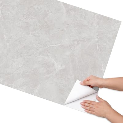 Coloray Meubel Wrap Folie - Grijs Meubelfolie - 75x150 cm - Meubelfolie Zelfklevend Grijs marmer - Wrapfolie Keuken - Minimalist Meubelfolie - Decoratiefolie - Tafeldecoratie - Texturen