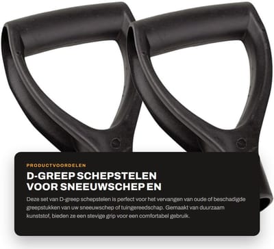 Dailygoods- Schepstelen 2 Stuks - D-greep - Kunststof - Lichtgewicht - Antislip - Afmetingen 18,5 x 11,5 x 3,4 cm - Schepsteel
