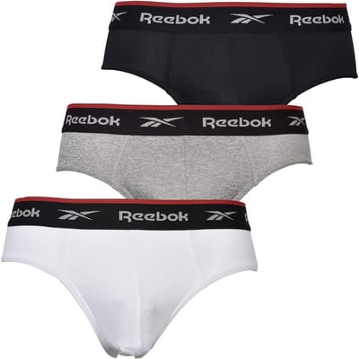Reebok Heren Wiggins Sports Briefs (Set van 3) (Zwart/Grijs Marl/Wit)