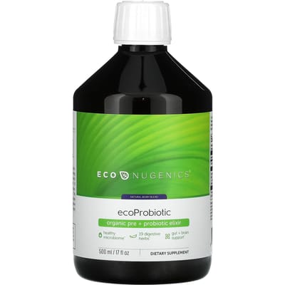 Econugenics, EcoProbiotic, Élixir prébiotique et probiotique biologique, saveur naturelle de baies, 17 fl oz (500ml)