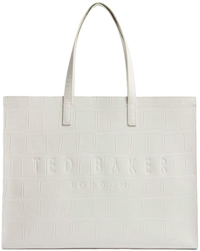 Ted Baker schoudertas Croccel Croc Effect Icon Bag Ivory crème