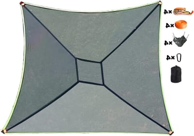 Boomhangmat Outdoor - Campinghangmat Reizen - Ontspannen Buiten - Versterkte Hoeken - 36.6 x 35.6 cm - Groen