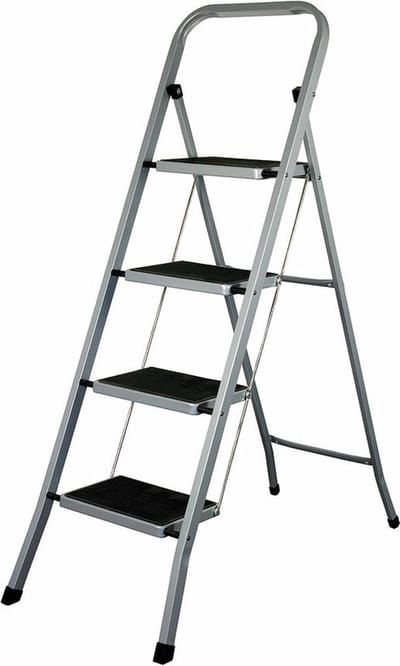 Opvouwbare ladder met 4 tredes EDM Grijs Staal (47 x 89 x 128 cm)