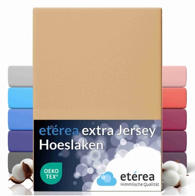 etérea Extra Jersey Hoeslaken 180x200 - 200x220 cm - Oekotex - 100% katoen - bis 35 cm - Ivor