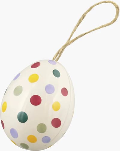 Pasen - Set van 4 eieren Polka Dots Emma Bridgewater - Paasdecoratie - Vulbaar ei van blik voor paastak