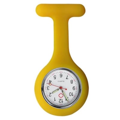 Fako® - Verpleegstershorloge - Zusterhorloge - Verpleegster Horloge - Siliconen RVS Lumi - Geel