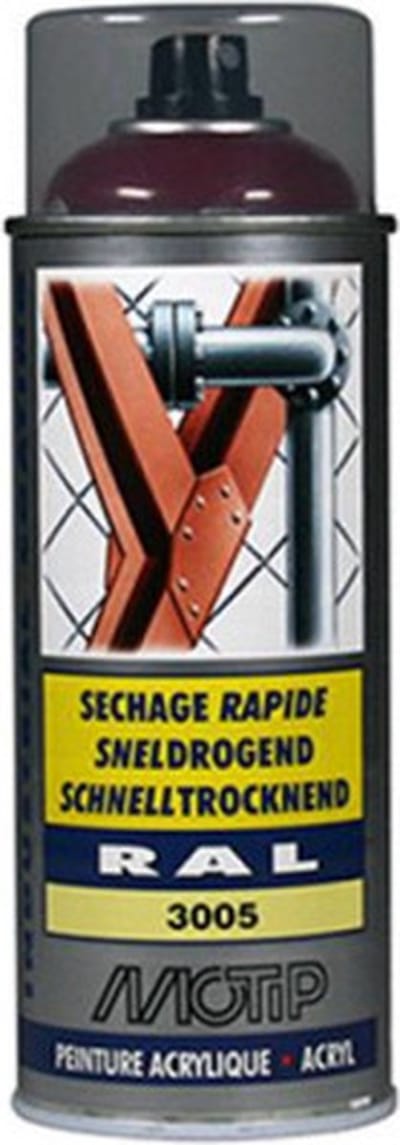 Motip industrial acryllak hoogglans RAL 3005 wijnrood - 400 ml