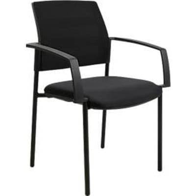 Schäfer Shop Select bezoekersstoel SSI PROLINE MEETING 10, 4-poots, armleuningen, netrugleuning, gestoffeerde zitting, stapelbaar, zwart, set van 2