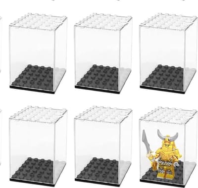 VAEM Display Vitrine Box Geschikt voor Lego Minifigures - Zwart - 6 stuks