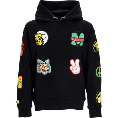 Herenhoodie Stickers Hoodie Zwart