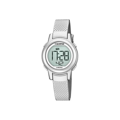 Calypso K5736/1 digitaal horloge 30 mm 100 meter grijs/ zilver
