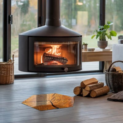 Coloray Vloerplaat Houtkachel - Vloerplaat Openhaard - 40 cm x 34 cm - Houtkachel Accessoires - Oranje Vloerplaat Kachel - Verwarmingsaccessoires - Plaat voor Onder Houtkachel - Open Haard Accessoires - Vloerplaat Voor Kachel