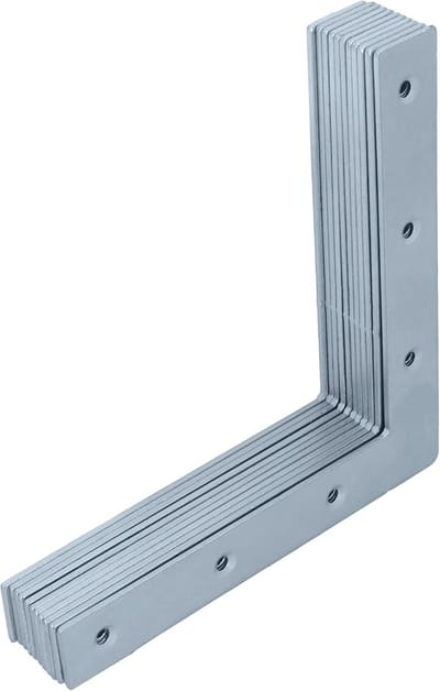 12-delige set houten hoekverbindingen 120 x 120 x 18 mm - verzinkte en blauw gepassiveerde hoekstukken met uitstekende corrosiebestendigheid - stabiel en duurzaam - eenvoudige montage