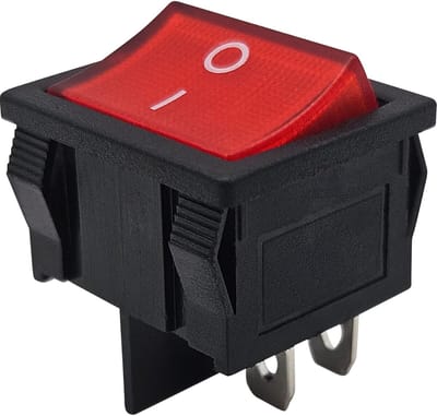ProRide Wipschakelaar ON-OFF KCD5-202 - 2 Polig - 250V/6A - Rood zonder controlelampje