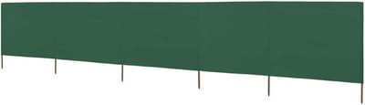 Windscherm Tuin - Strand Windscherm - Buiten Zitten - 5 Panelen - 600x120cm - Groen
