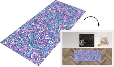 Keukenloper - Loper keuken - Paisley - Vintage - Roze - Blauw - Patroon - 120x50 cm - Keukenloper vinyl
