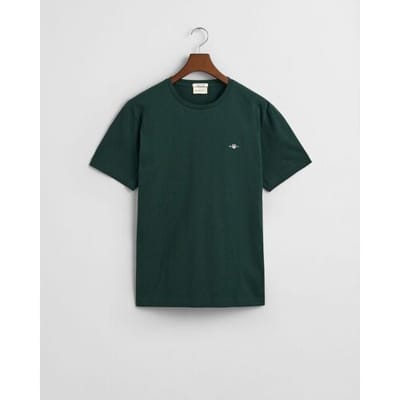 Gant T-Shirt Regular Uni Fine Shield Embroidery Tartan Green / male