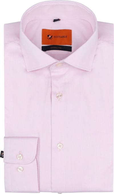 Suitable Overhemd Roze Skinny Fit - Maat 37 - Heren - Overhemden Formeel