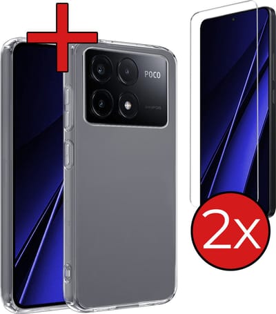 Hoesje - Met 2x Screenprotector - Geschikt voor Xiaomi Poco X6 Pro 5G - Sterk & Shockproof - Telefoon Hoes - Back Cover - Siliconen Case - Telefoonhoes - Transparant