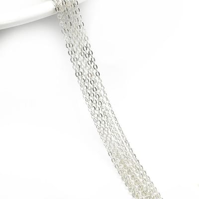 925 Sterling Zilver 50cm Schakelkettingen Groothandel Ketting voor DIY Armbanden Sieraden Maken Accessoires Handgemaakte Onderdelen white
