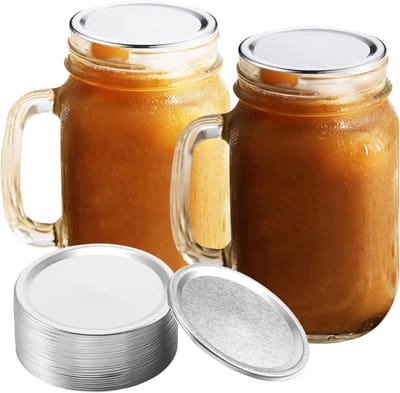 Canning Lids voor Weckpotten, 24 Stuks, Lekvrije Deksel voor Inmaken, Geschikt voor Regular en Wide Mouth Potten