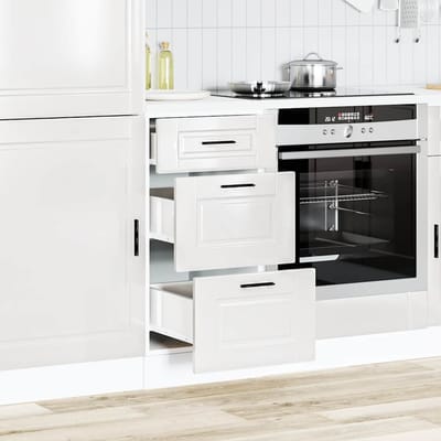 vidaXL - Onderkast - "Porto" - Hoogglans - Wit - Bewerkt - Hout