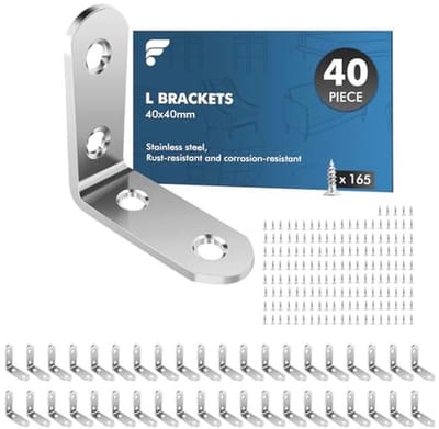 Metalen Hoekverbinders 40x40 mm - 40 Stuks en 165 Schroeven voor Meubilair