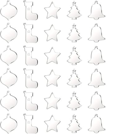 50Pcs Kerst Blanks Acryl Schijven Ornament Set Voor Thuis Vakantie Decoratie Crafting En Boom Accessoires