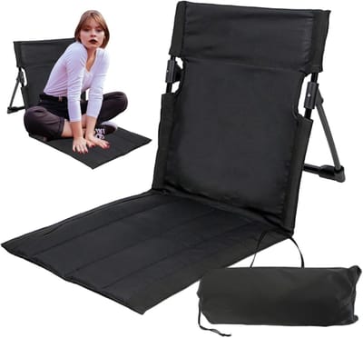 Strandmat met rugleuning - Opvouwbare ligmat - Outdoor relaxen - Stabiele driehoekige structuur - 68 x 40 x 39 cm