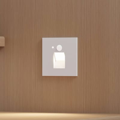 Arcchio LED inbouwlamp Neru, 7 cm, wit, hoekig, sensor