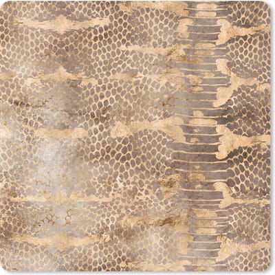 Muismat 20x20 cm - Mousepad Dierenprint - Slang - Goud - Luxe - Muismatten