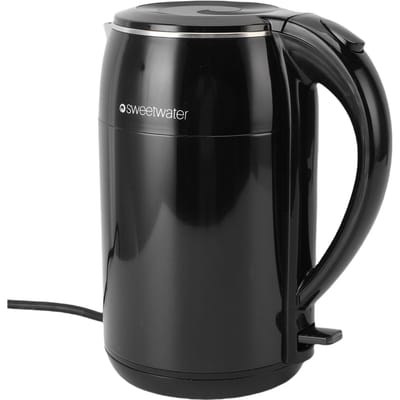Bouilloire Électrique Capacité 1,8L 1500W Acier Inoxydable Double Paroi Anti-Ébouillantage Arrêt Automatique Chauffe-Eau Bouilloire black