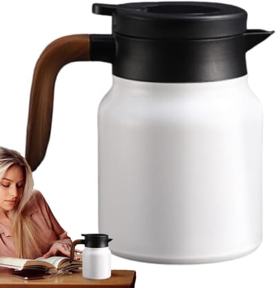 Thermoskan Warme Dranken - Drankdispenser Koffiepot - Dranken Warm Houden - Intelligente Temperatuurweergave - 1 Liter Inhoud - Wit