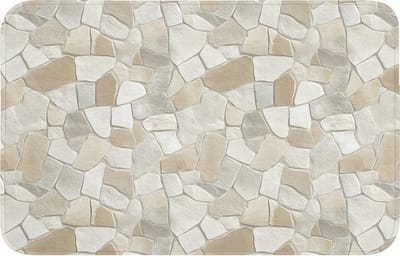 Badmat 80x50 cm - Antislip - Mozaïek - Stenen - Beige - Badmatten voor badkamer - Badkamermat - Douchemat - Badkamer mat