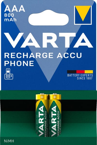 Varta AAA Oplaadbare Batterijen - 800mAh - 2 stuks