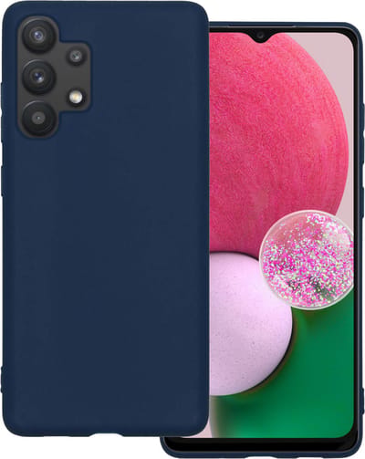 Hoesje Geschikt voor Samsung Galaxy A13 4G - Sterk & Shockproof - Hoes Cover - Siliconen Case - Donkerblauw