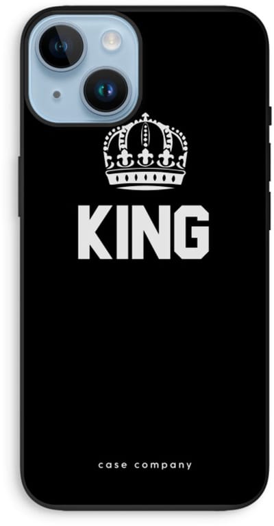 Case Company® - Hoesje geschikt voor iPhone 14 hoesje - King zwart - Biologisch Afbreekbaar Telefoonhoesje - Bescherming alle Kanten en Schermrand