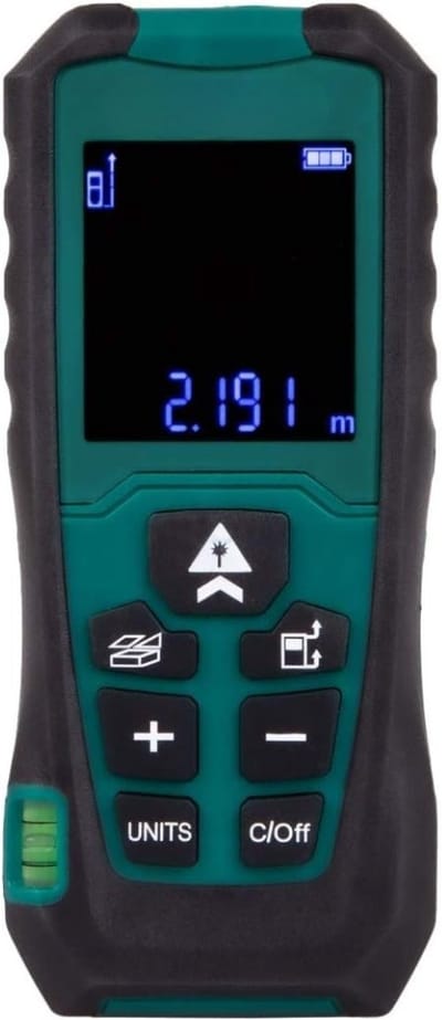 MIRA® Lasermeter – Afstandmeter 50 Meter Bereik – Laser Meter Met Hoge Precisie – Turkooisgroen - 19cm x 13cm x 5cm