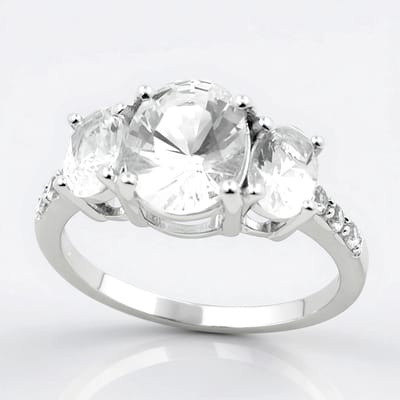Cavill - Zilveren ring met Danburiet 2,468 ct - 925 Sterling Zilver - Ovale Mexicaanse edelstenen & Zirkonen - Elegant dames sieraad