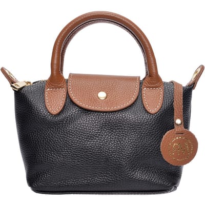 Roberta M Zwart Rundleer Tas