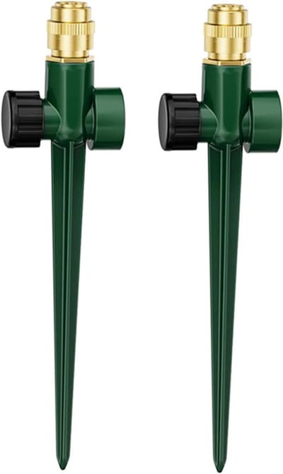 Tuinsproeier - Gazonsproeier Oscillerende Sproeier - Tuin Irrigatie - Verstelbaar Mondstuk - 2 stuks - Grijs