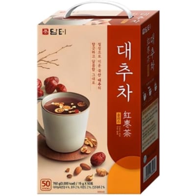 Damteo Korean Jujube Tea Plus 15g x 50 Sticks – Traditional Sweet Red Date Tea, Caffeine-Free Herbal Drink for Relaxation & Wellness 15g × 50 sticks