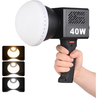 Draagbare COB Videolamp Handheld Fotografie Vullicht 40W 2500K-6500K Dimbaar 9 Scène Verlichting EU Plug
